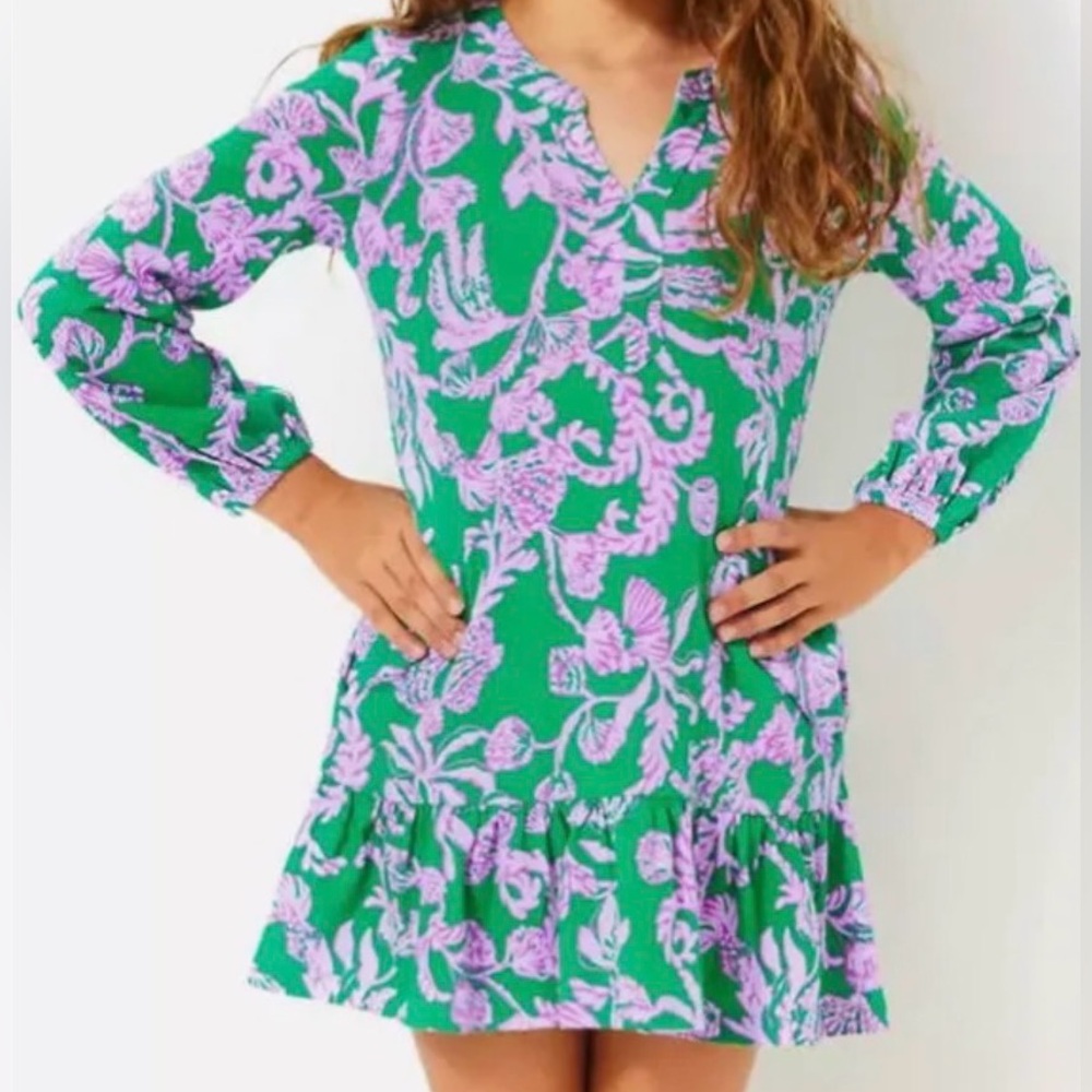 Lilly Pulitzer Purple and Green Floral Dress